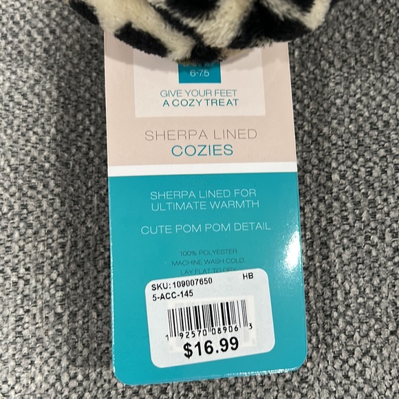 Cozy Sherpa slippers leopard print NWT retails $17 size small 6-7.5 - Picture 3 of 3